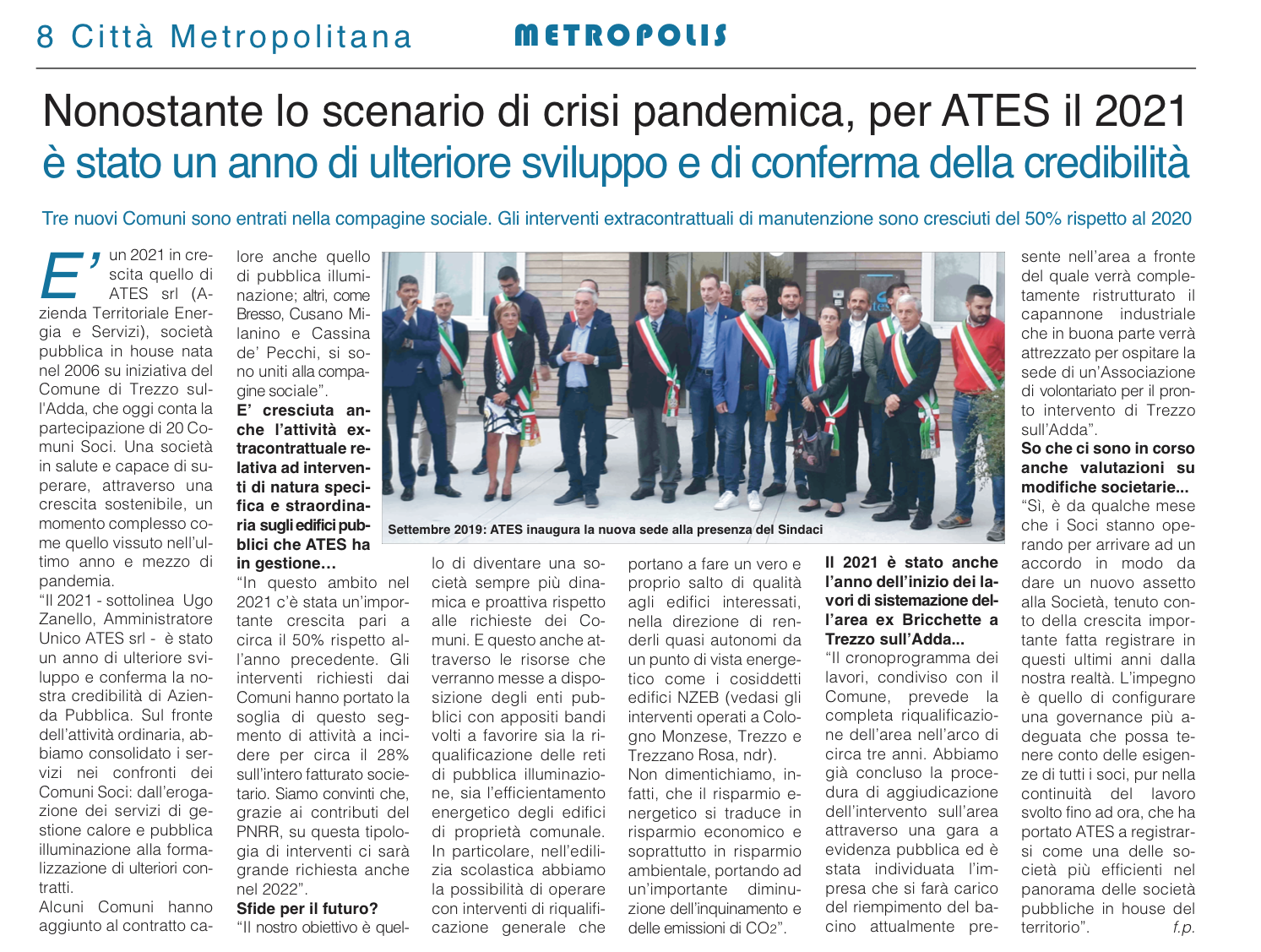 ATES, una società in continua crescita