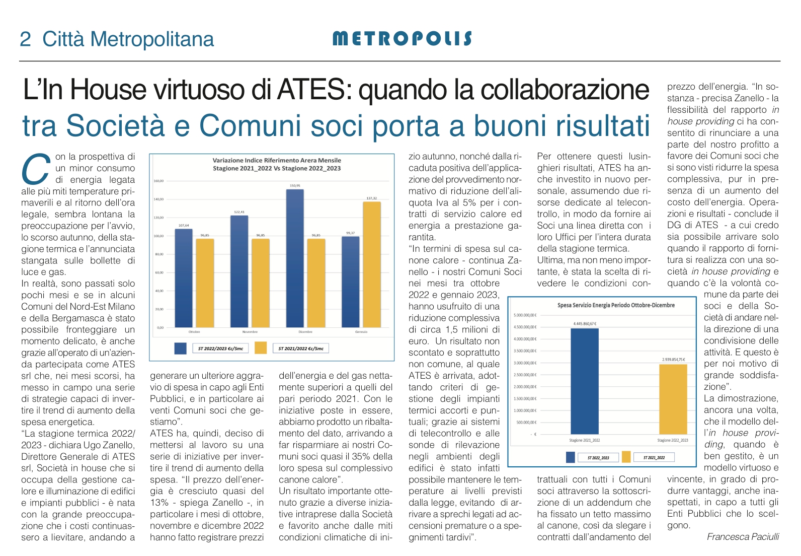 Dicono di noi… Metropolis notizie di aprile