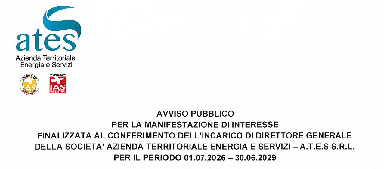 Avviso pubblico per la manifestazione di interesse finalizzata al conferimento dell’incarico di Direttore Generale
